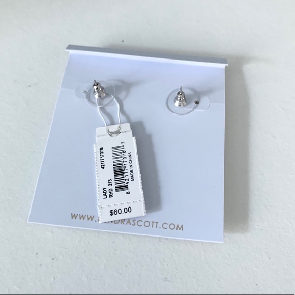 NWT Kendra Scott rhodium mother of pearl earrings - Picture 6 of 7